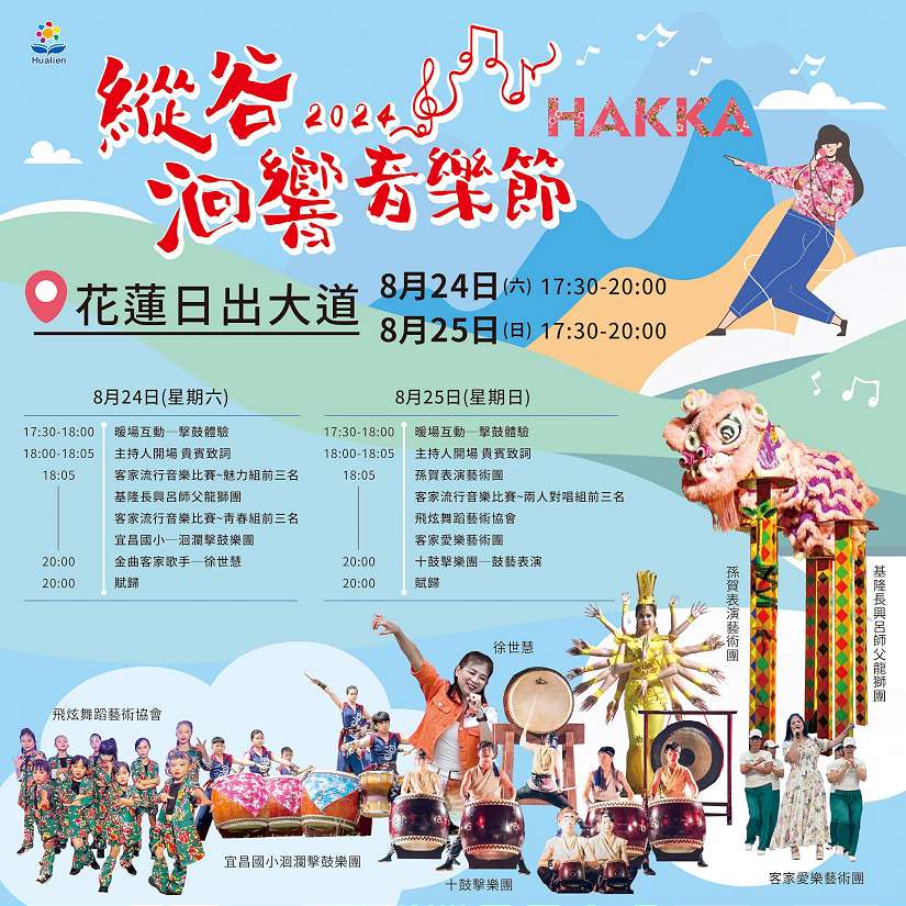 2024縱谷洄響音樂節將於8月24、25日盛大登場 華麗陣容齊聚日出大道連嗨2晚